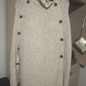 J Crew poncho, grey color, size small